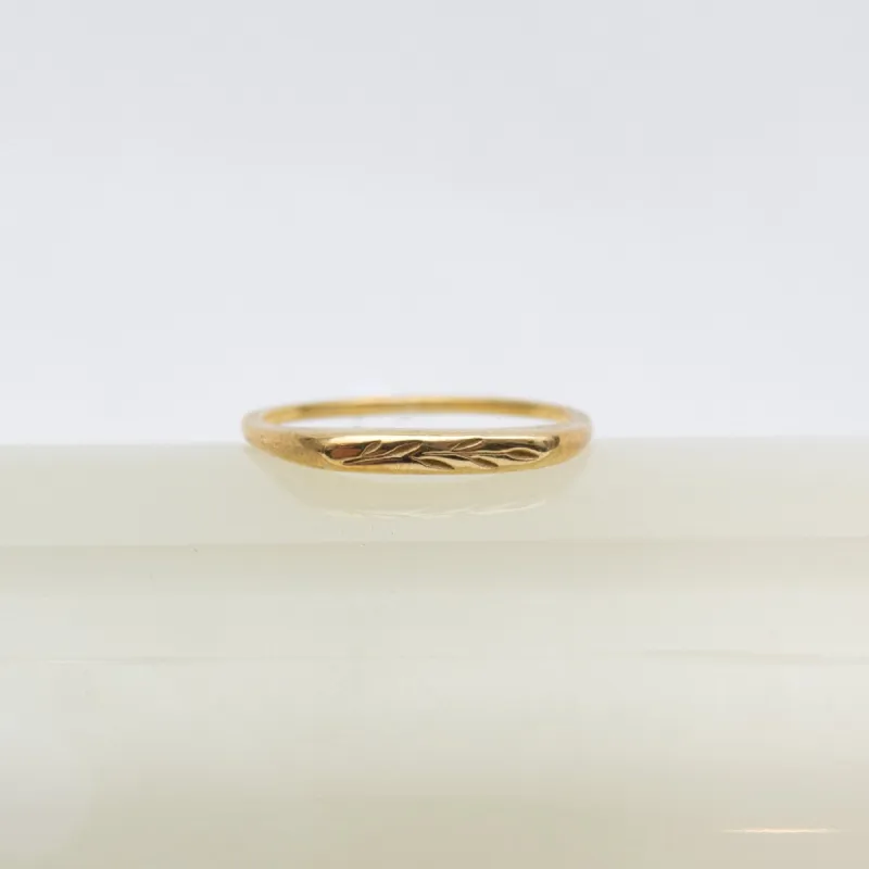 Petite Olive Signet Brass Ring sold by Small Mercies