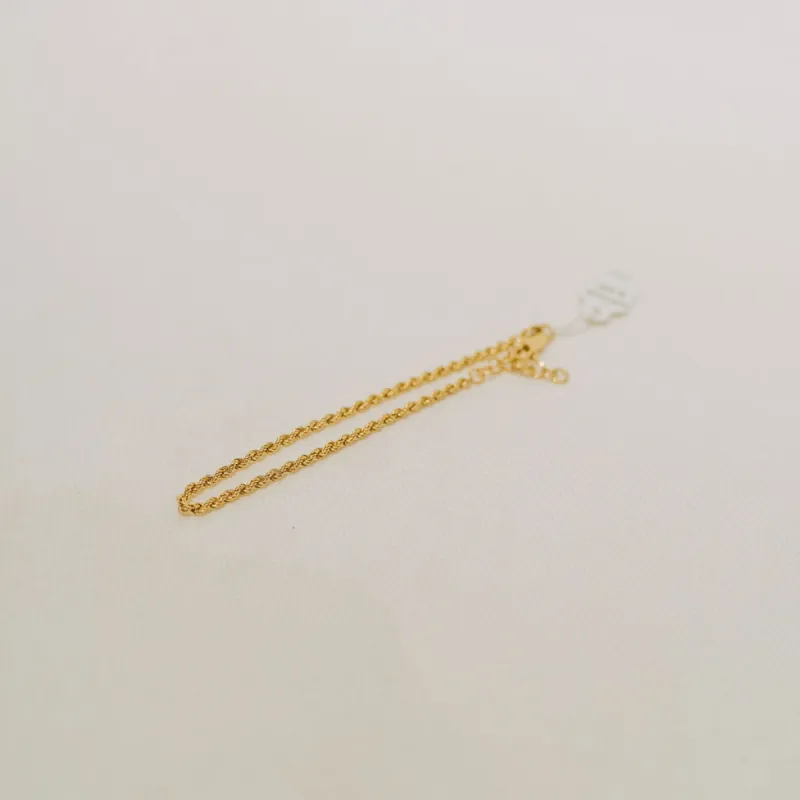 10K Twisted Rope Chain Bracelet sold by Small Mercies