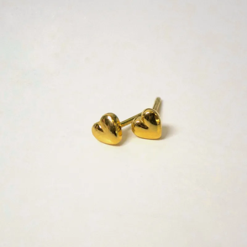Little Puffed Heart Studs sold by Small Mercies