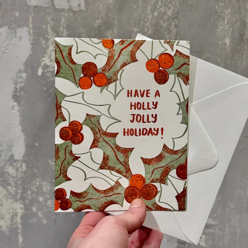 'Have a Holly Jolly Holiday' Card sold by Small Mercies