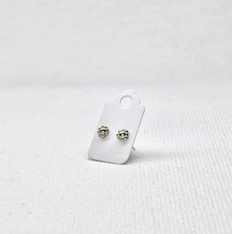 Silver Flower Studs made by Small Mercies