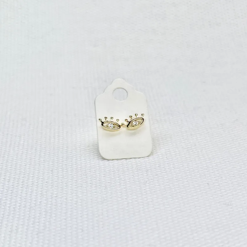 10K Gold Evil Eye Stud Earrings made by Small Mercies