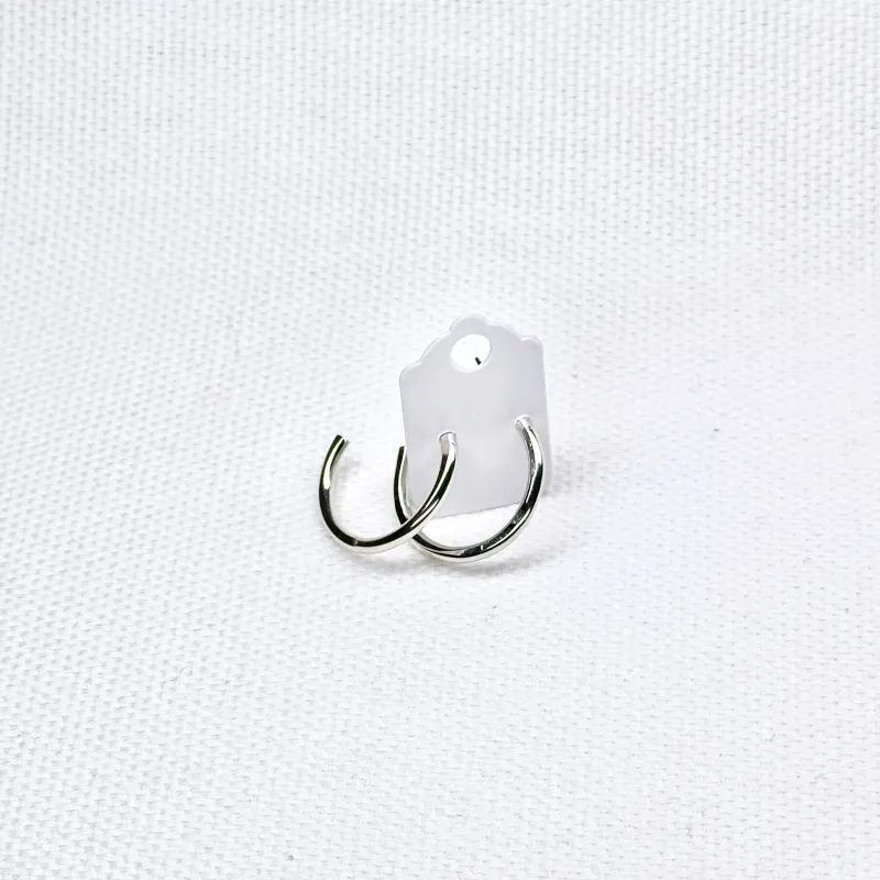 Small Textured Silver Hoops made by Small Mercies