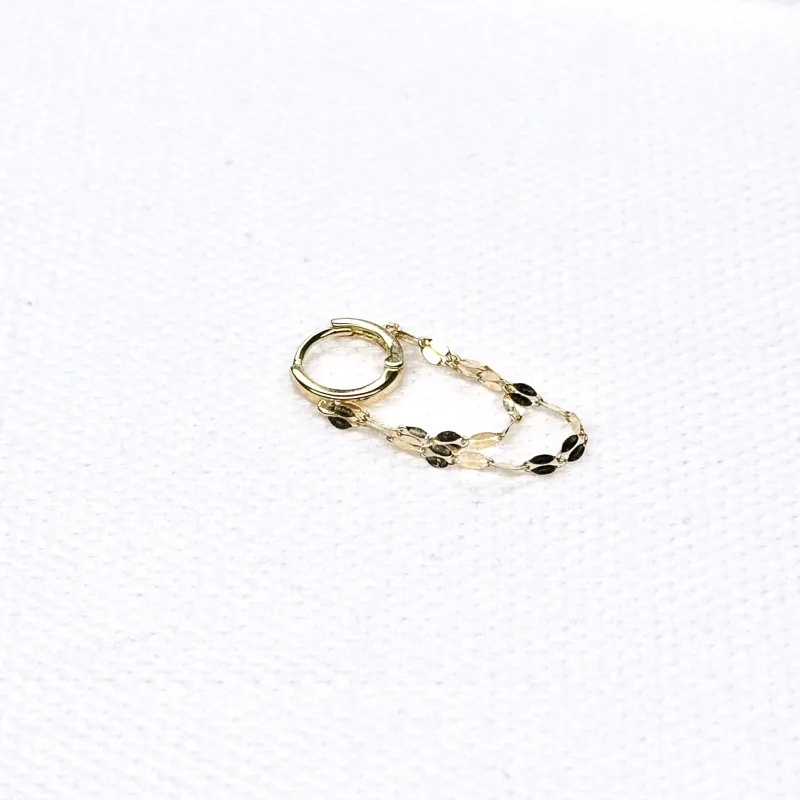 10K Double Chain Huggie Single Piece made by Small Mercies