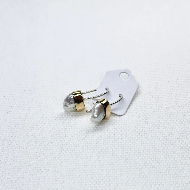 Pearl Droplet Drop Earrings made by Small Mercies