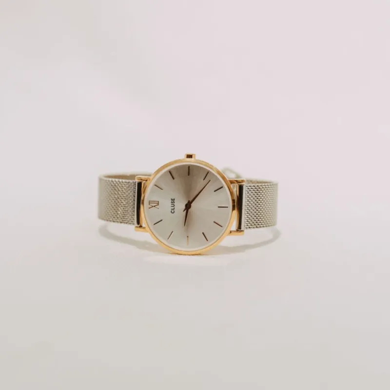 Rose Gold + Silver Mesh Watch sold by Small Mercies