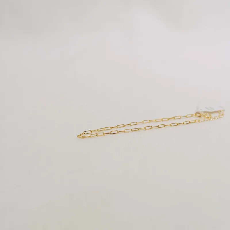 10K Small Paperclip Chain Bracelet sold by Small Mercies