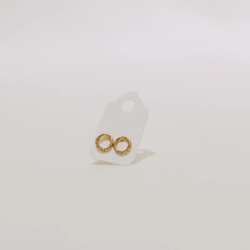 White Topaz Circle Studs sold by Small Mercies