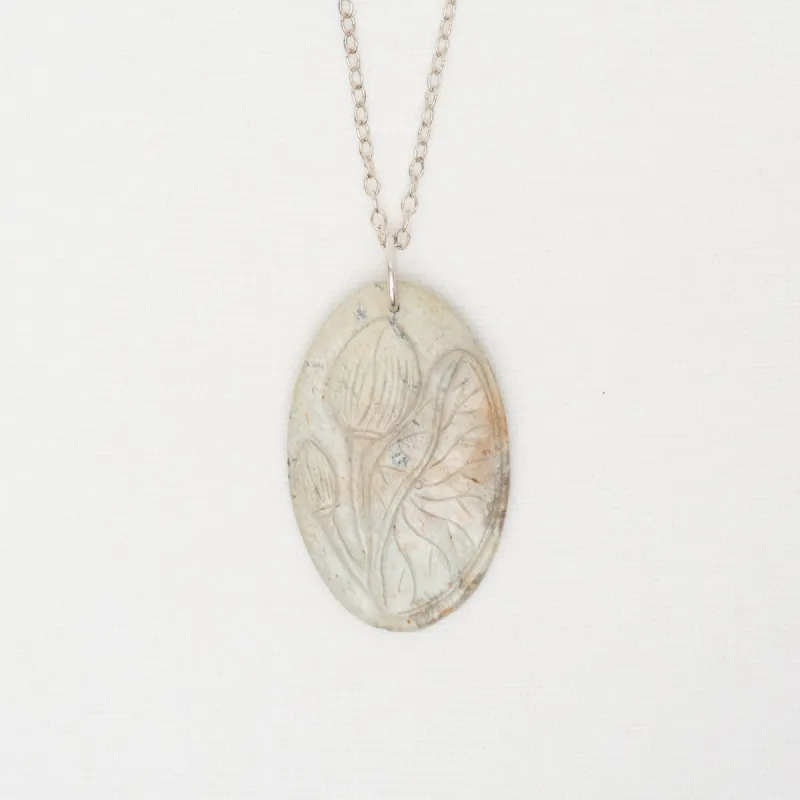 Large Carved Agate Necklace sold by Small Mercies