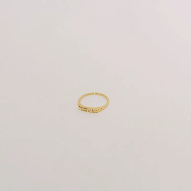 14K Diamond Petite Signet Ring sold by Small Mercies