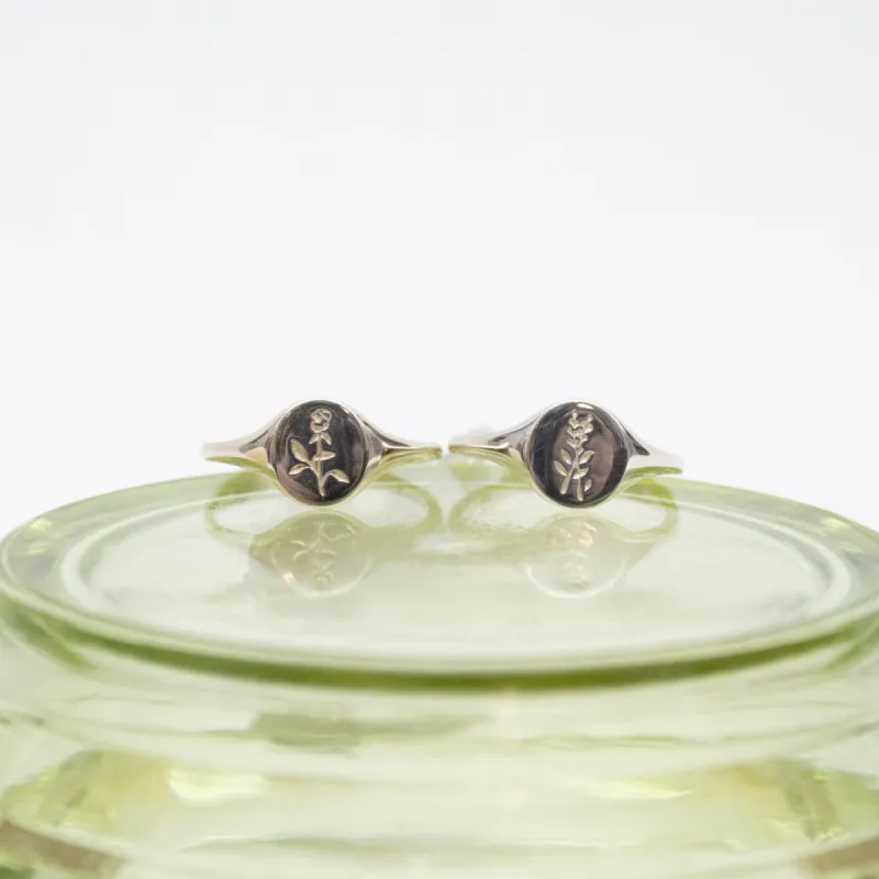 Mini Silver Signet Rings sold by Small Mercies