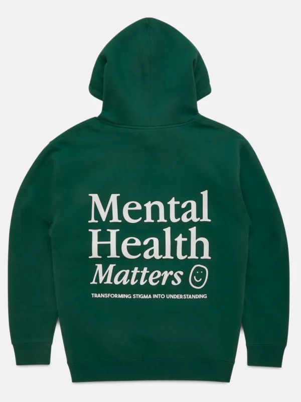 Mental Health Matters Hoodie - Forest Green sold by Happiness Project