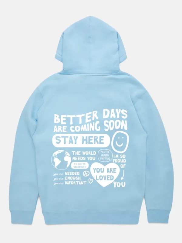 Better Days Hoodie - Sky Blue sold by Happiness Project
