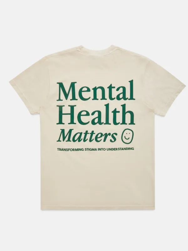 Mental Health Matters T-Shirt - Cream sold by Happiness Project