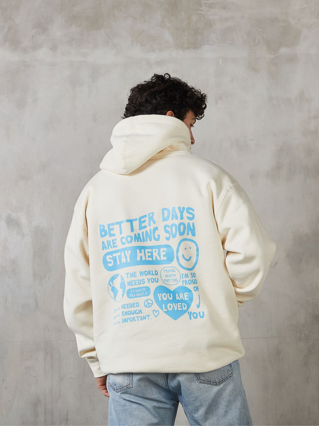 VIP: Better Days Hoodie - Cream sold by Happiness Project product image thumbnail 3