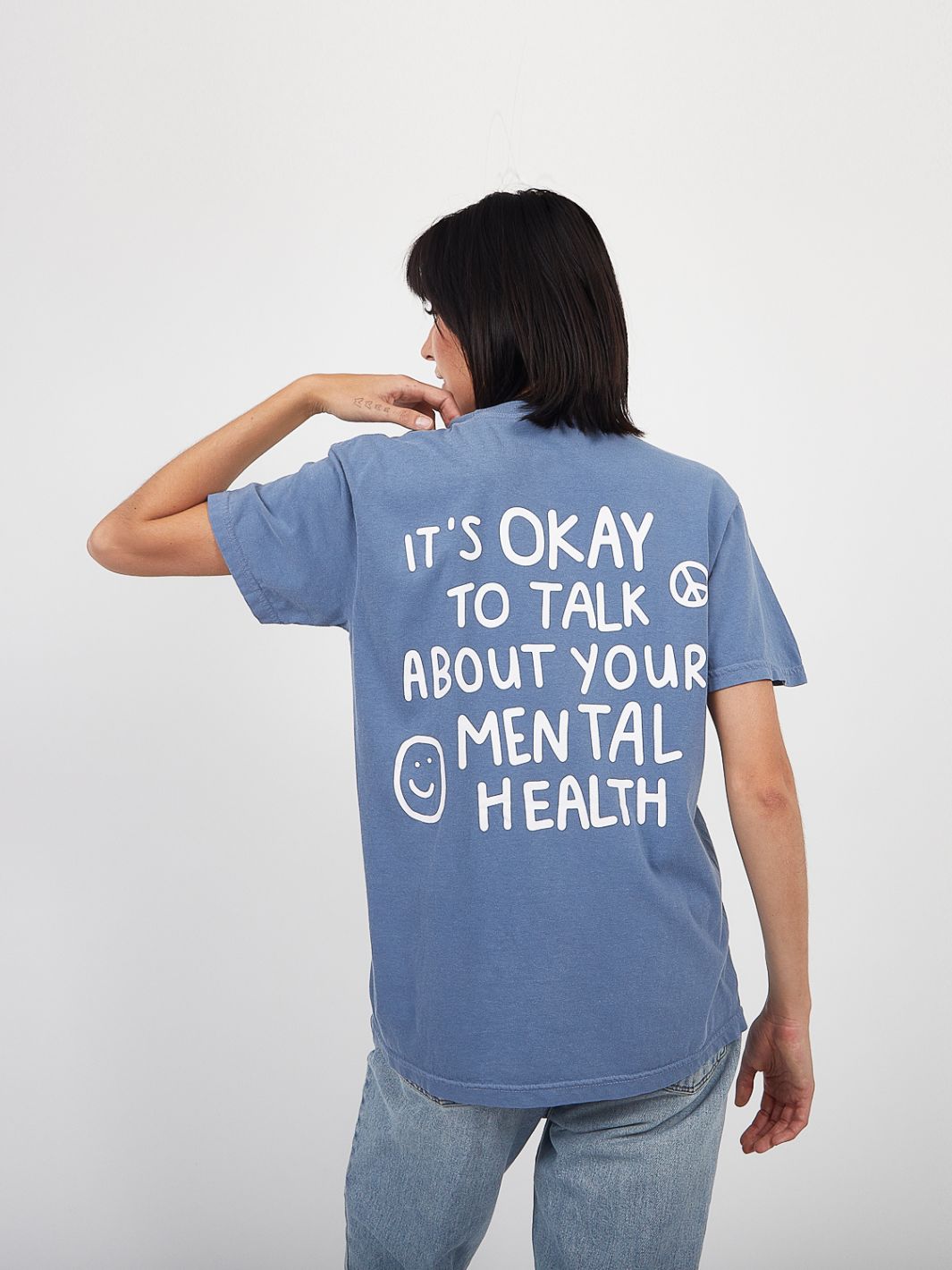 Talk About It T-Shirt - Blue sold by Happiness Project product image thumbnail 2