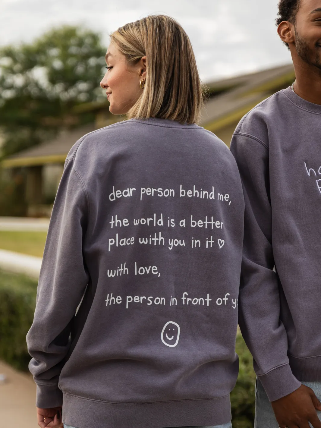Dear Person Behind Me Crewneck - Vintage Purple sold by Happiness Project product image thumbnail 3