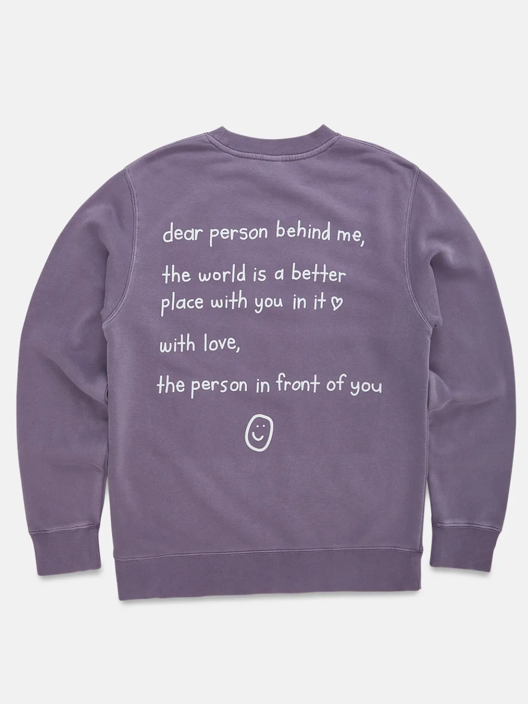 Dear Person Behind Me Crewneck - Vintage Purple sold by Happiness Project
