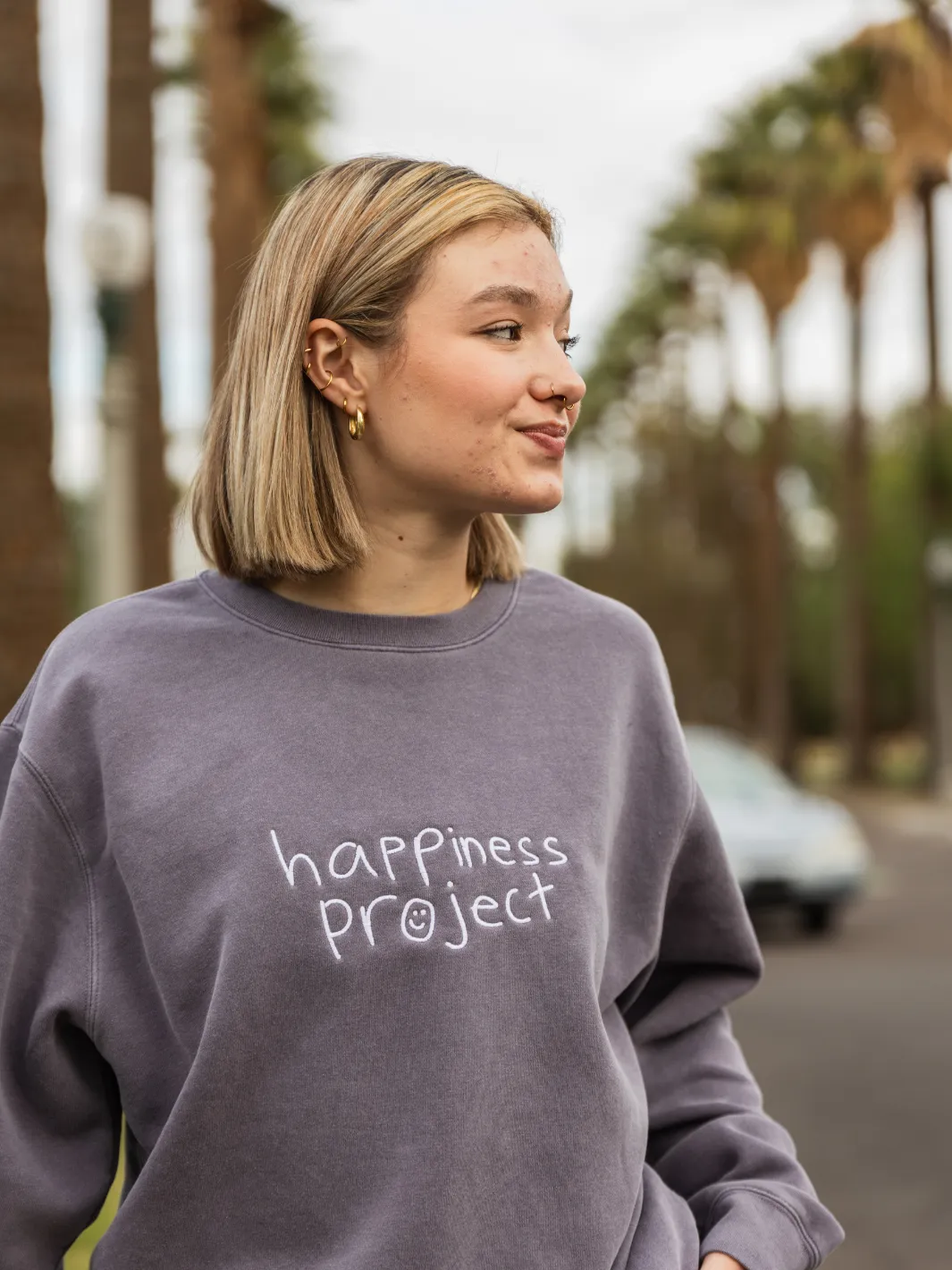 Dear Person Behind Me Crewneck - Vintage Purple sold by Happiness Project product image thumbnail 2