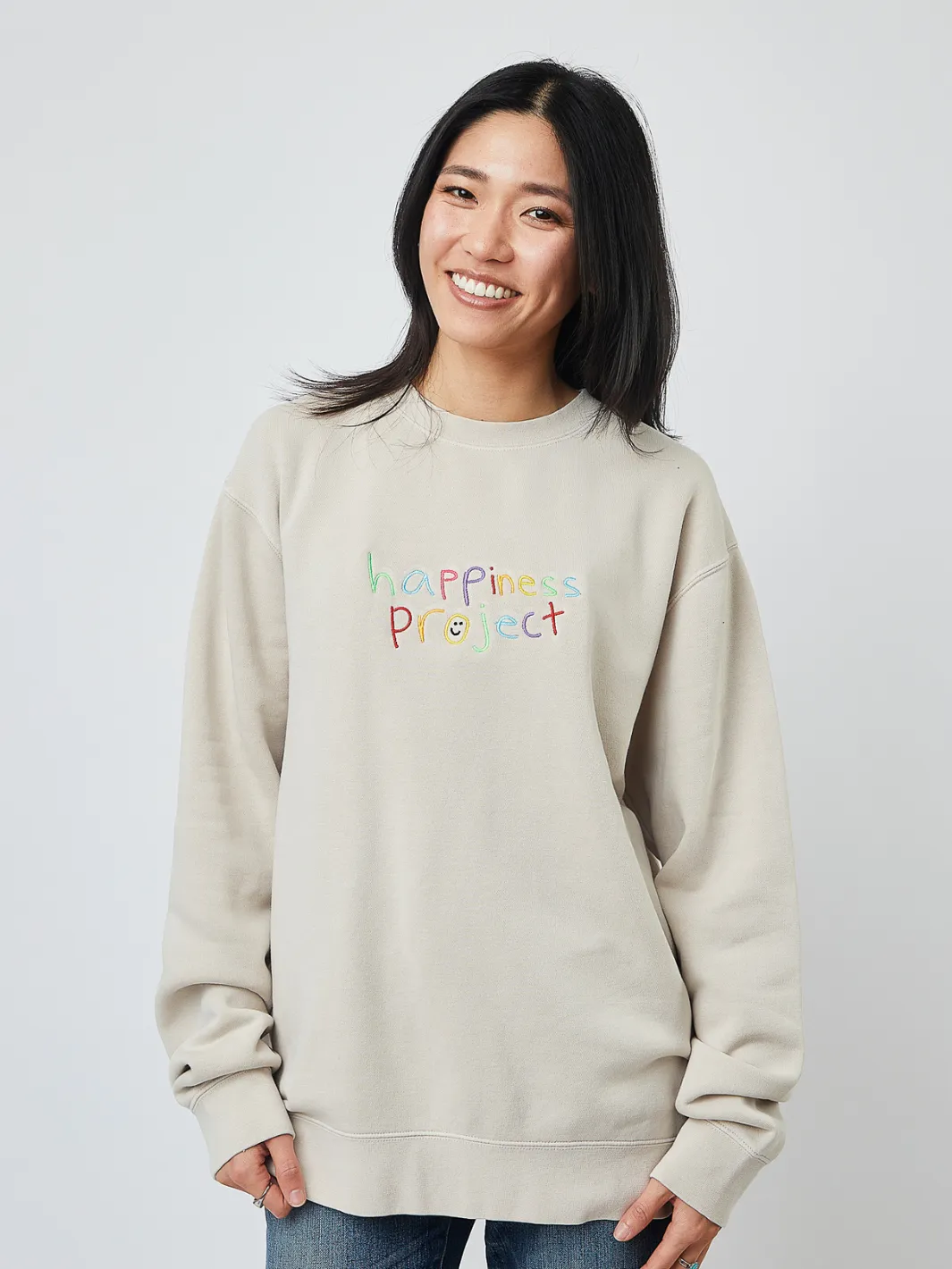 Happiness Crewneck- Cream sold by Happiness Project product image thumbnail 4