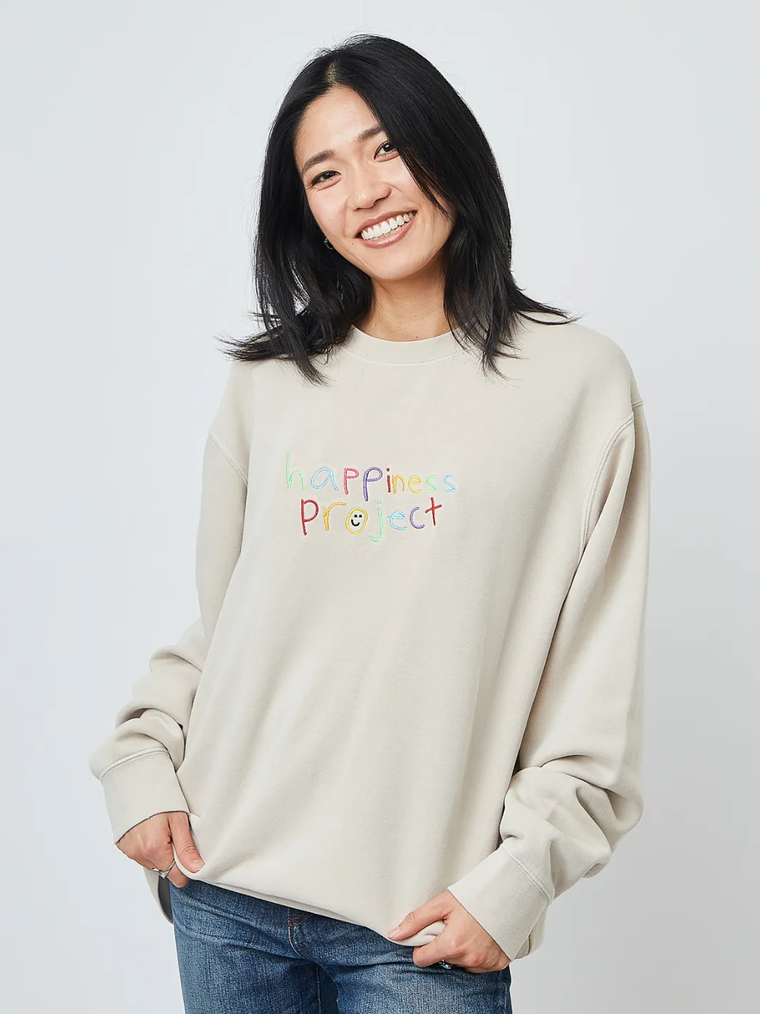 Happiness Crewneck- Cream sold by Happiness Project product image thumbnail 2