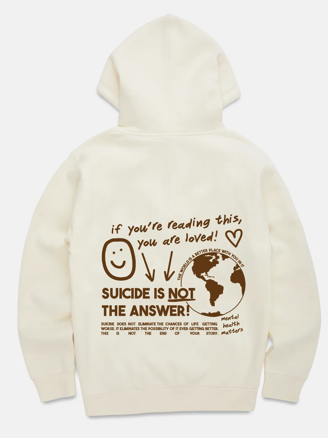 "Not The Answer" Hoodie - Cream sold by Happiness Project