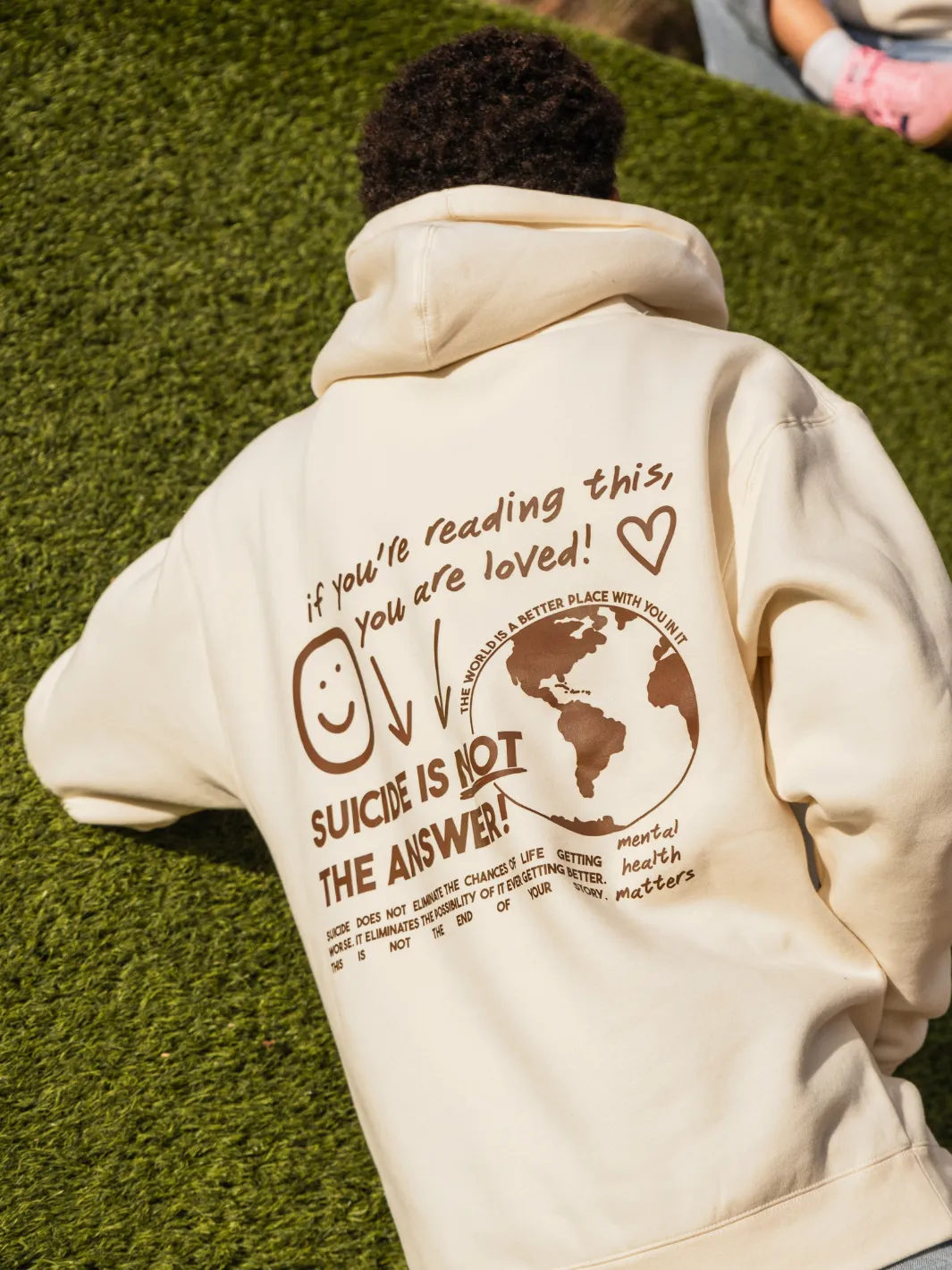 "Not The Answer" Hoodie - Cream sold by Happiness Project product image thumbnail 4