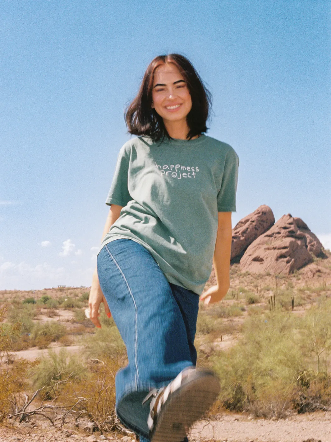 Happiness T-Shirt - Green sold by Happiness Project product image thumbnail 3