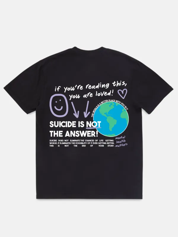 "Not The Answer" T-Shirt - Black sold by Happiness Project