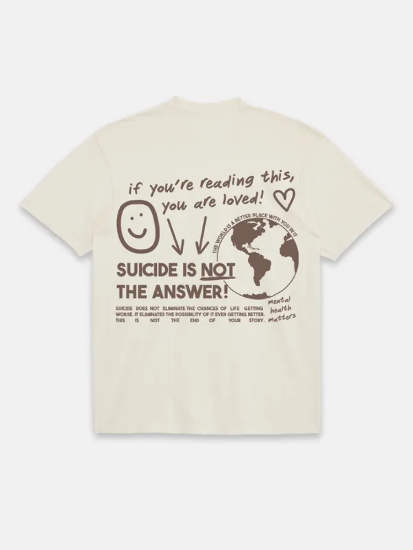Not The Answer T-Shirt - Cream sold by Happiness Project
