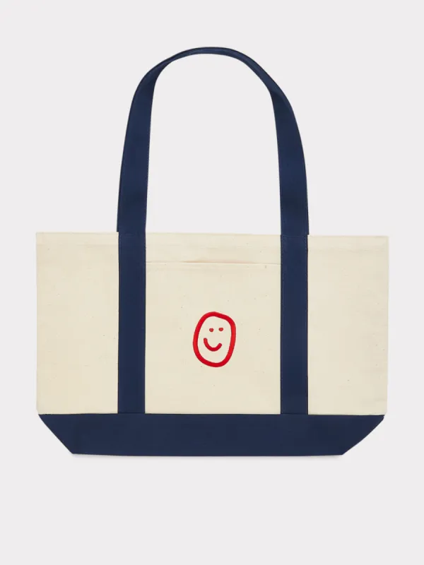 Happiness Heavy Duty Tote - Navy/Red sold by Happiness Project