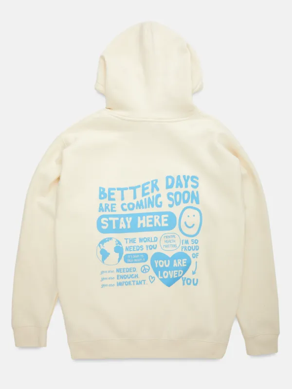 Better Days Hoodie - Cream sold by Happiness Project