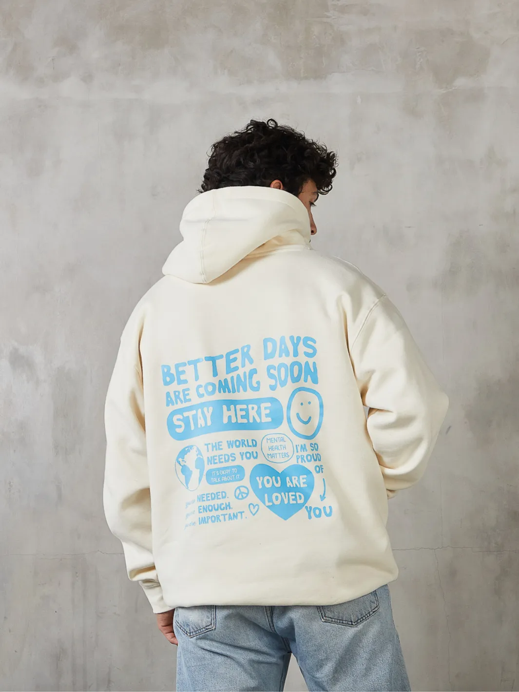 Better Days Hoodie - Cream sold by Happiness Project product image thumbnail 3