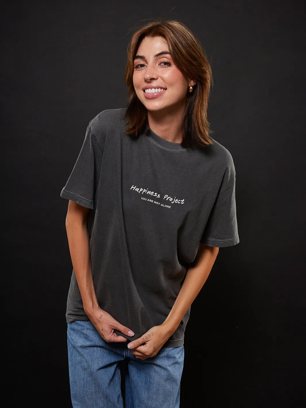 Not Alone T-Shirt - Pepper sold by Happiness Project product image thumbnail 4