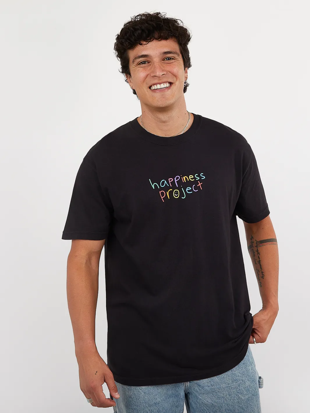 Happiness T-Shirt - Black sold by Happiness Project product image thumbnail 2