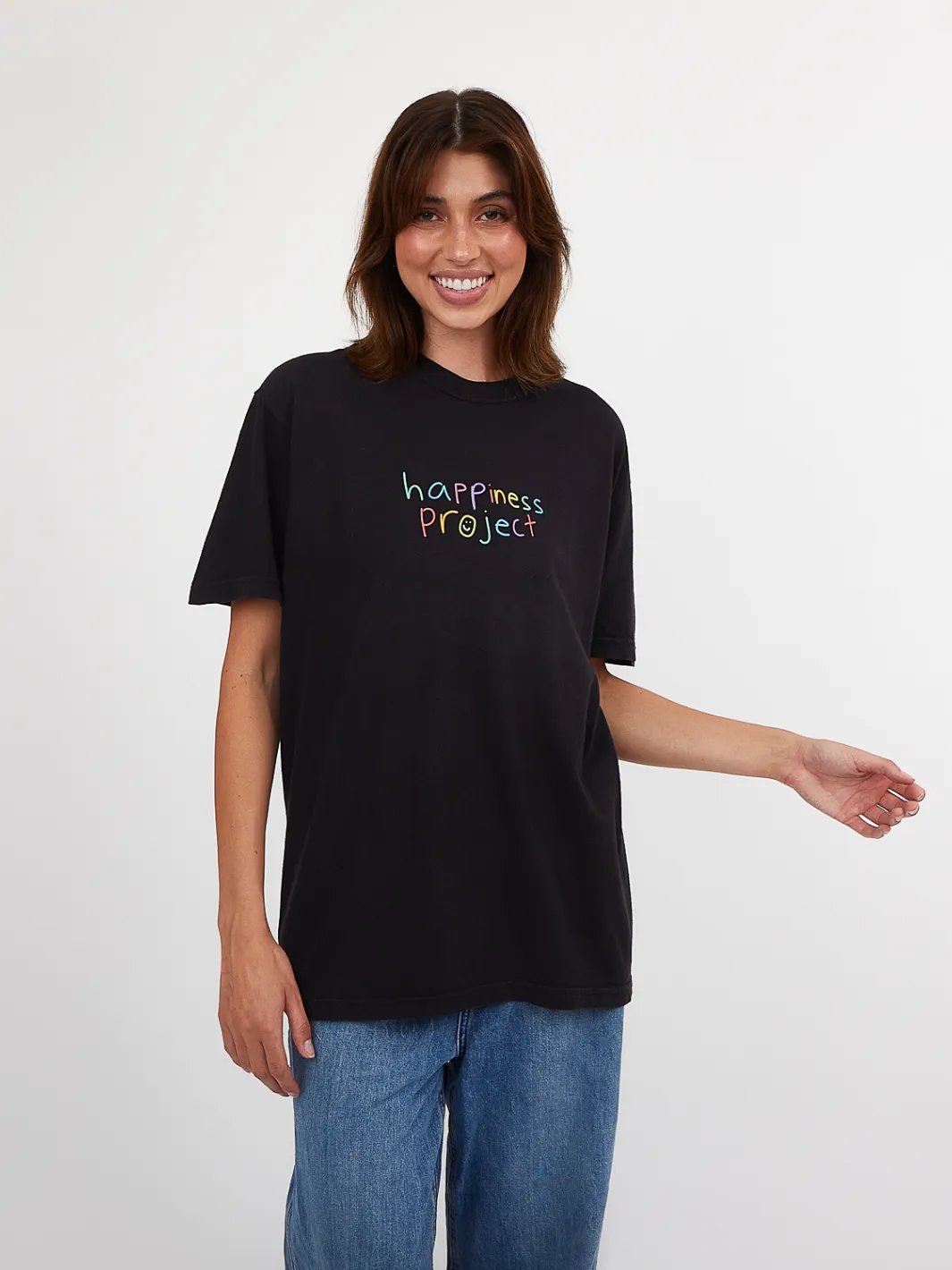 Happiness T-Shirt - Black sold by Happiness Project product image thumbnail 3