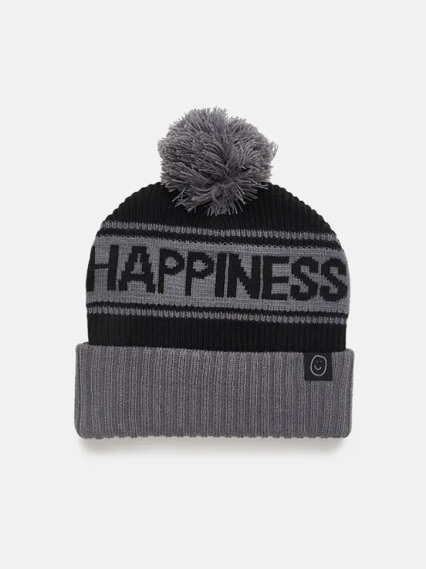 Happiness Pom Beanie - Black sold by Happiness Project