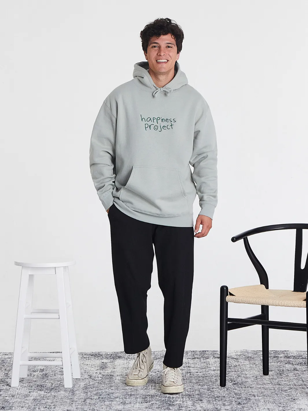 Happy You're Here Hoodie - Matcha sold by Happiness Project product image thumbnail 5