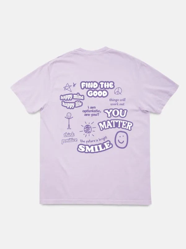Positivity T-Shirt - Lavender sold by Happiness Project