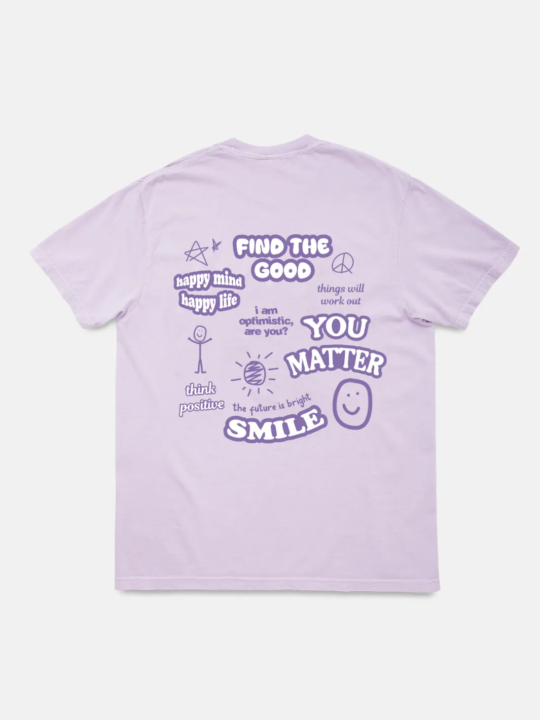 Positivity T-Shirt - Lavender sold by Happiness Project