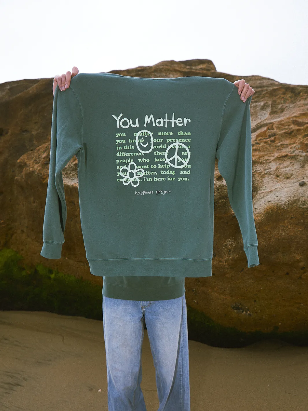 You Matter Crewneck - Alpine Green sold by Happiness Project product image thumbnail 2