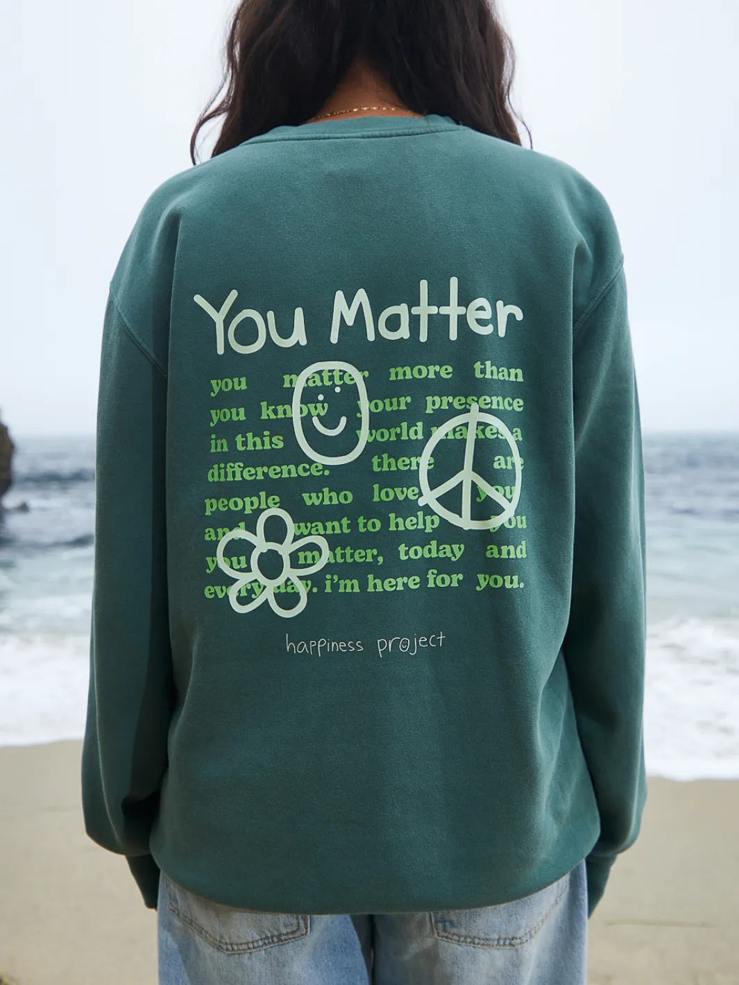 You Matter Crewneck - Alpine Green sold by Happiness Project product image thumbnail 4