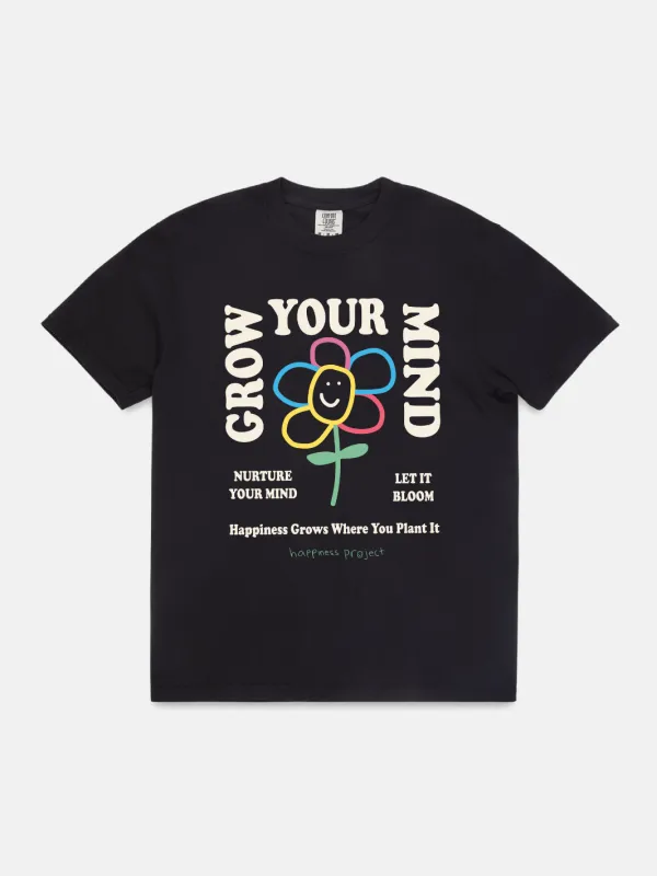 Grow Your Mind T-Shirt - Black sold by Happiness Project