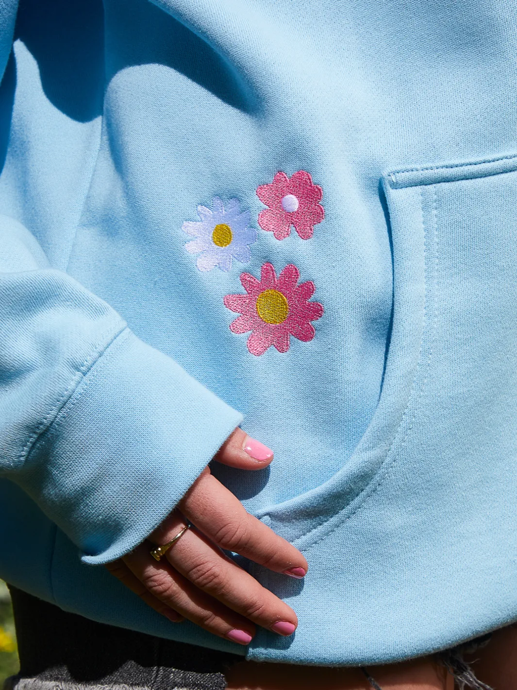Bouquet Hoodie - Sky Blue sold by Happiness Project product image thumbnail 2