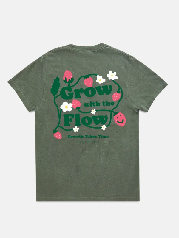 Grow With the Flow T-Shirt - Mossy Green sold by Happiness Project