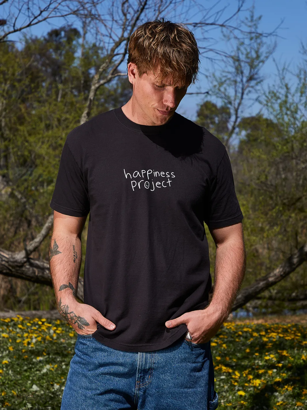 Grow Through T-Shirt - Black sold by Happiness Project product image thumbnail 3