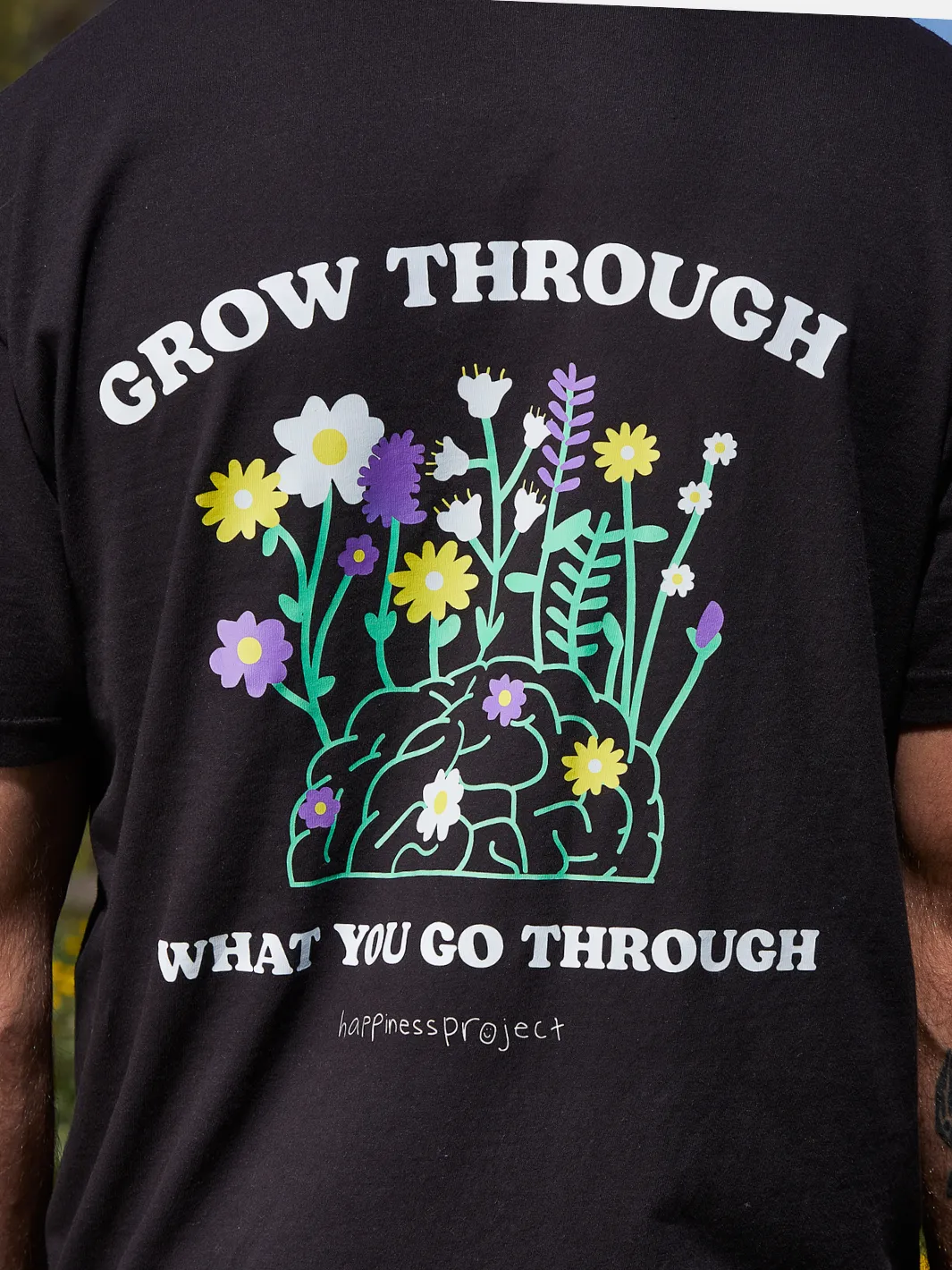 Grow Through T-Shirt - Black sold by Happiness Project product image thumbnail 5