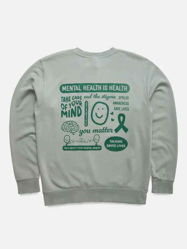 Mental Health Month Crewneck - Sage Green sold by Happiness Project