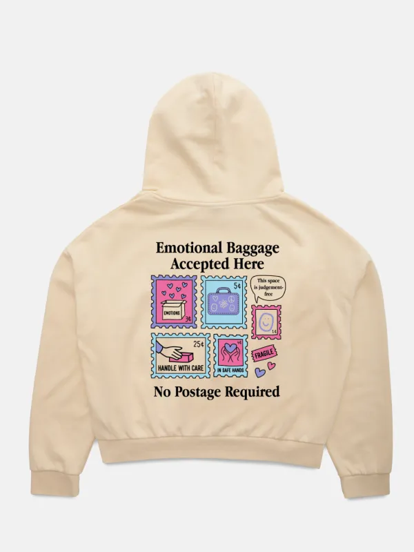 Emotional Baggage Crop Hoodie sold by Happiness Project