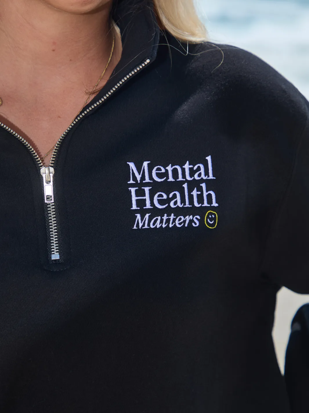 Mental Health Matters Quarter Zip sold by Happiness Project product image thumbnail 3